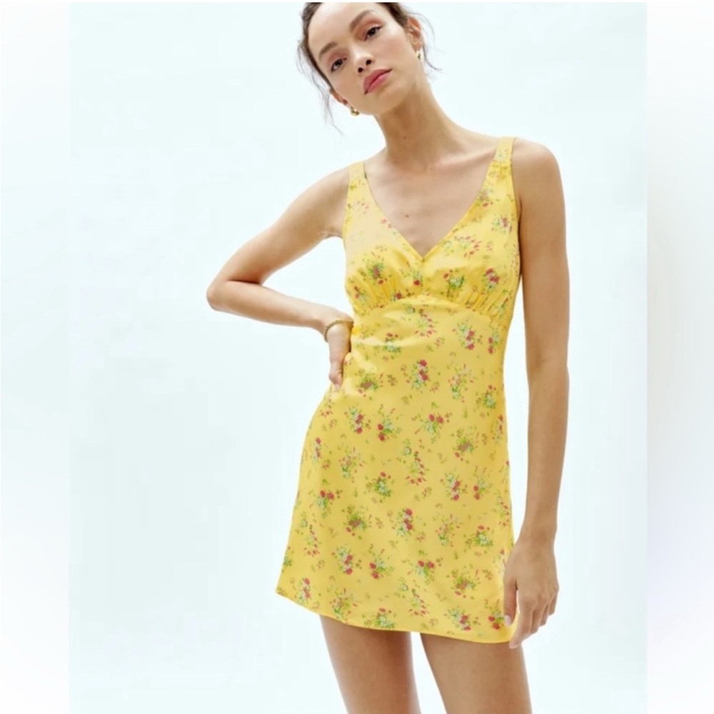 Reformation Ellery silk slip mini dress